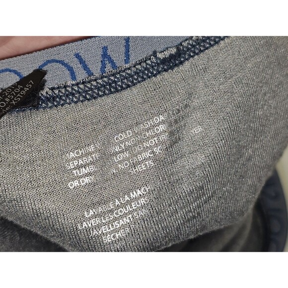 ALK Women's XS Woolskins Gray & blue Striped Baselayer Warm Leggings Pants GUC - Picture 6 of 6